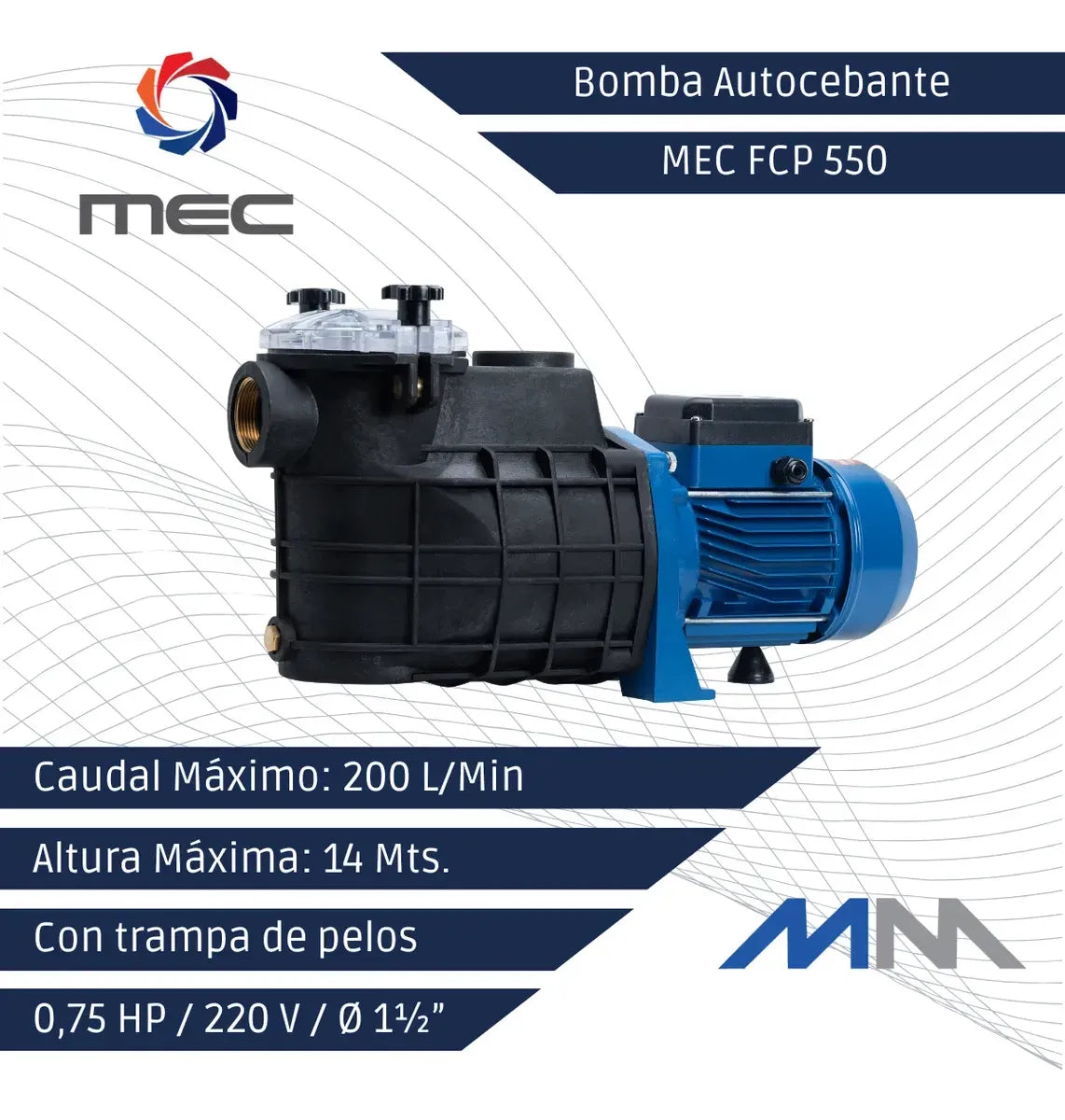 Bomba Autocebante Para Piscina 3/4HP - MEC
