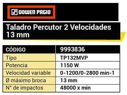 Taladro Percutor 13mm 1150W Intensivo Magnum - Dowen Pagio