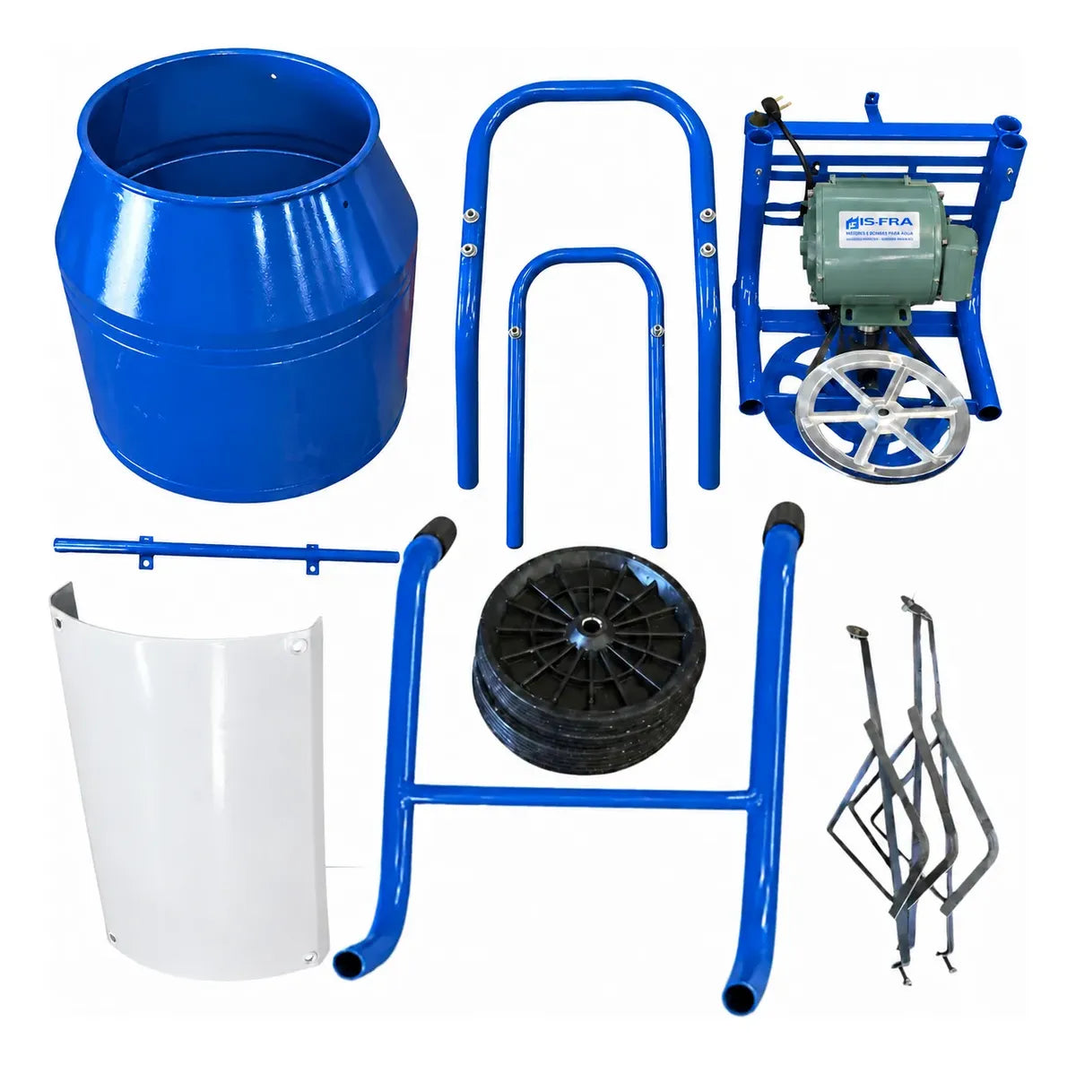 Hormigonera Desarmable Reforzada 130 Litros Motor 1 Hp Isfra