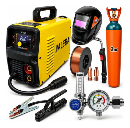 Combo Soldadora 200Ampers Aleba + Accesorios