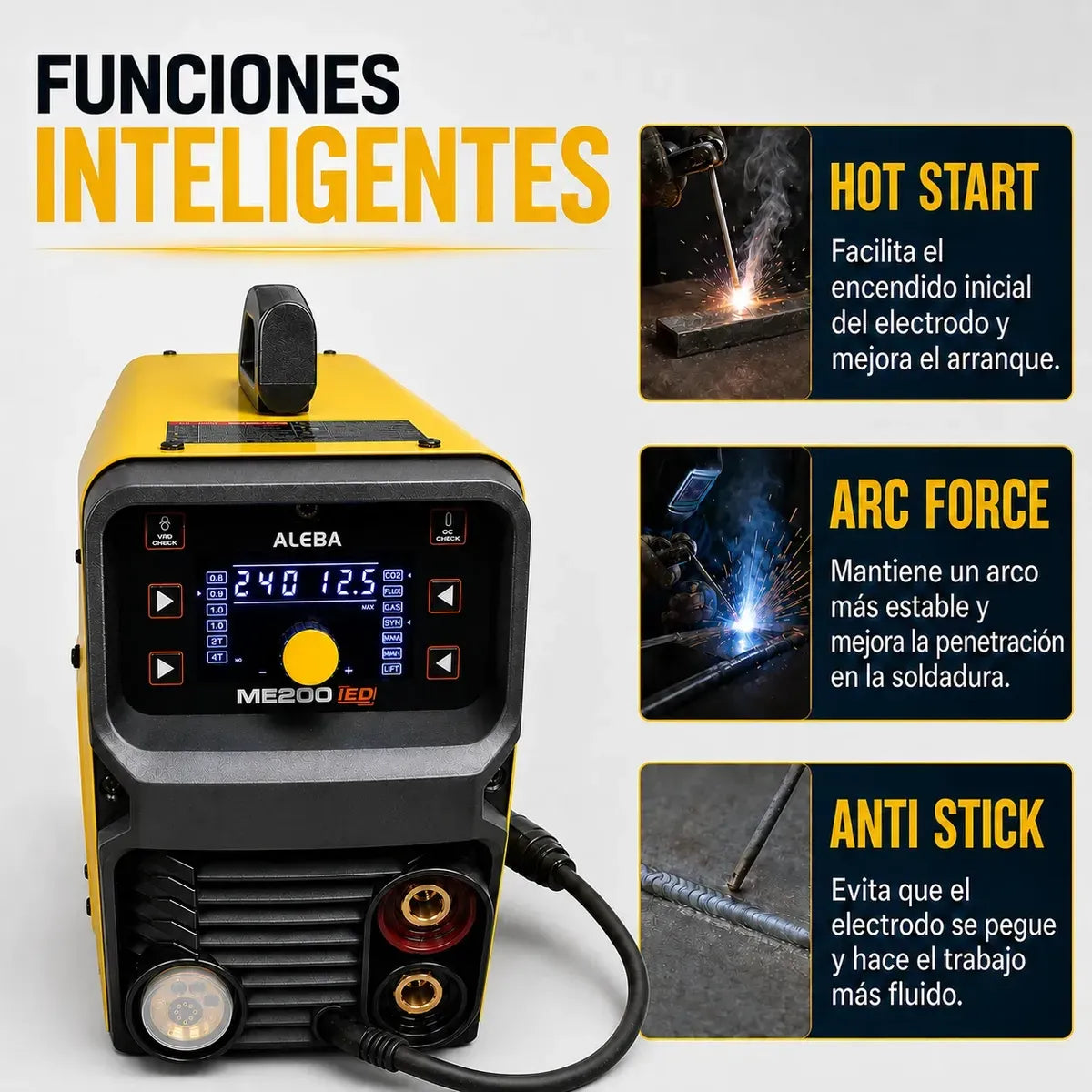 Combo Soldadora 200Ampers Aleba + Accesorios