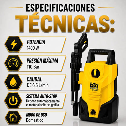 Combo Limpieza BTA - Hidrolavadora Alta Presión + Aspiradora Polvo/Liquido