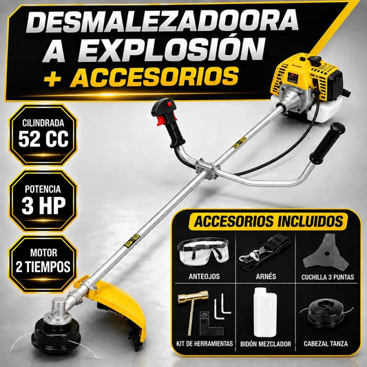 Desmalezadora Motoguadaña Naftera A Explosión 52cc 2t Aleba + Accesorios