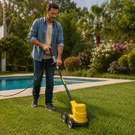 Bordeadora Eléctrica Aleba Con Carro Profesional 600w + Kit Jardinería