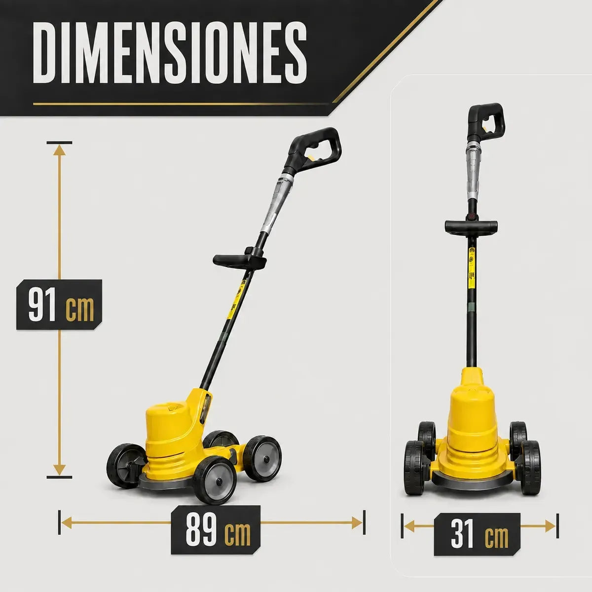 Bordeadora Eléctrica Aleba Con Carro Profesional 600w + Kit Jardinería